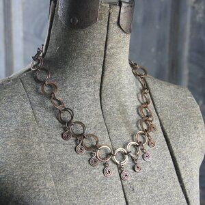 Darla Duckworth Hand Forged Copper Swirls Necklace